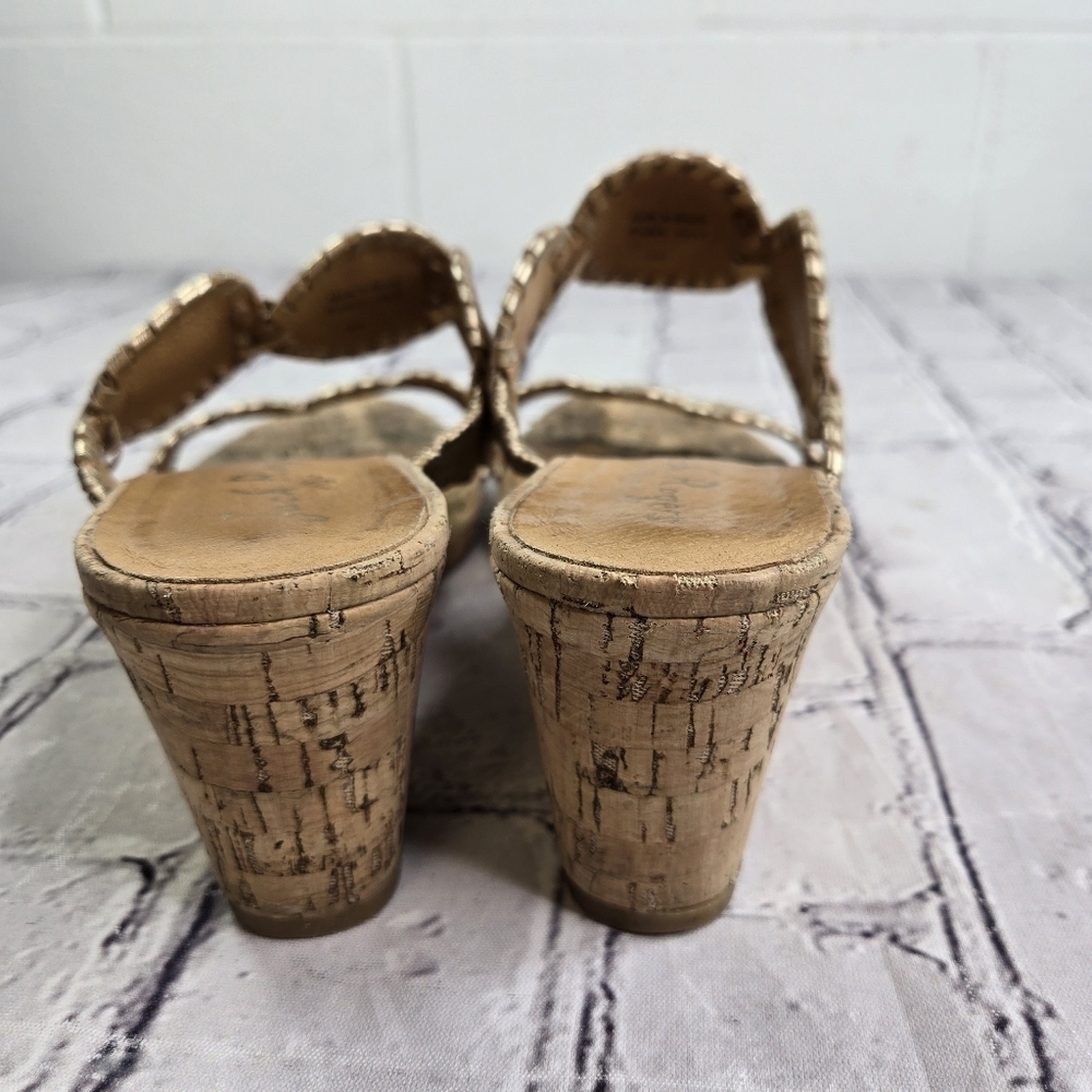 Jack Roger's Lauren cork gold medallion wedge sandals - Picture 7 of 12